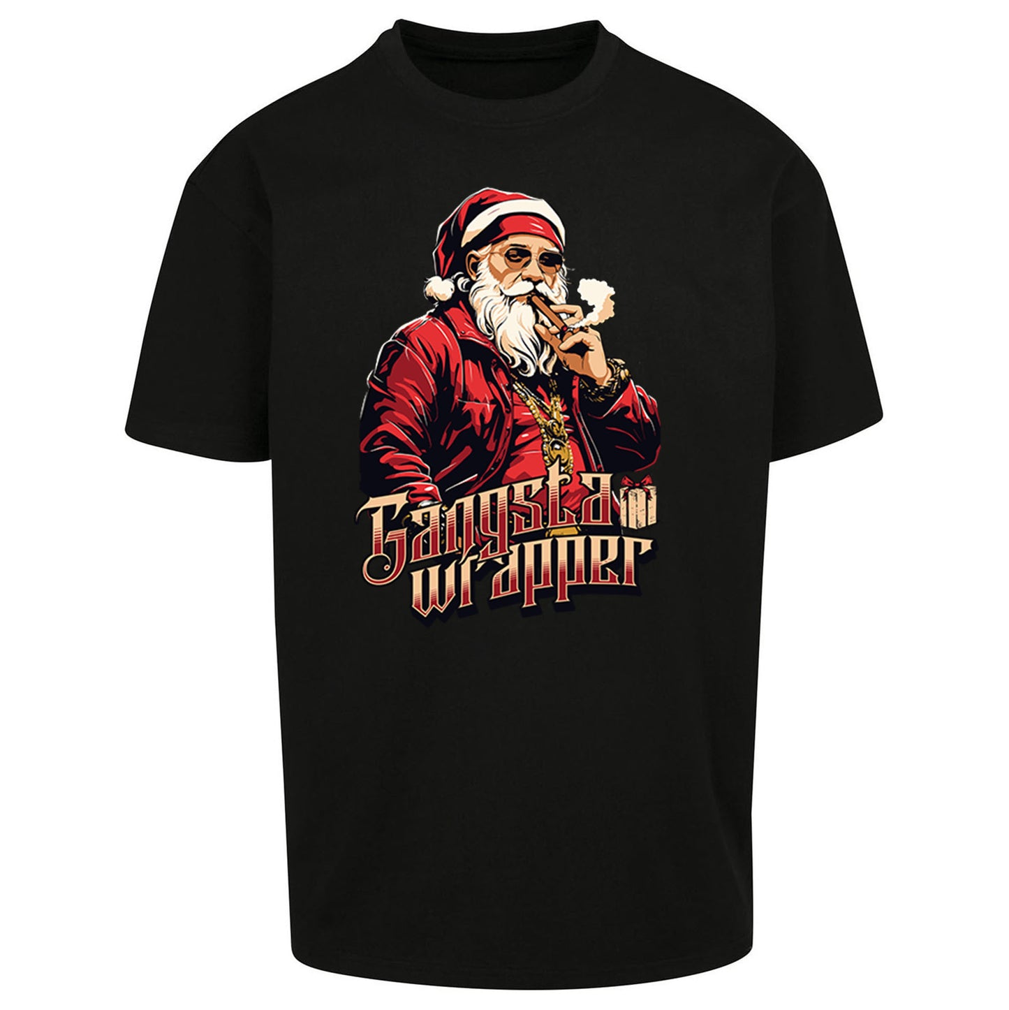 Santa Claus Gangster Oversized T Shirt