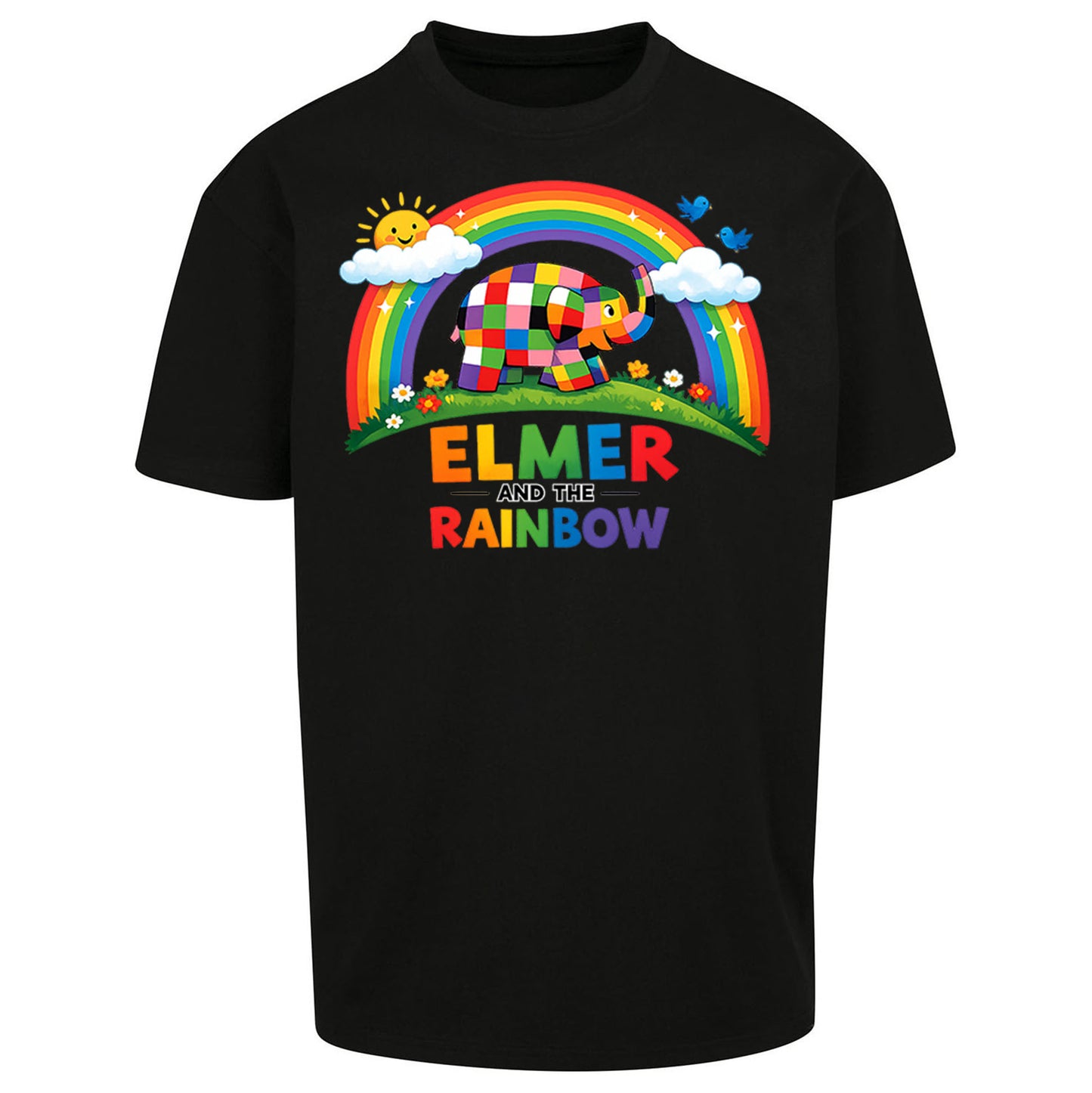 Elmer And The Rainbow Oversized T Shirt 