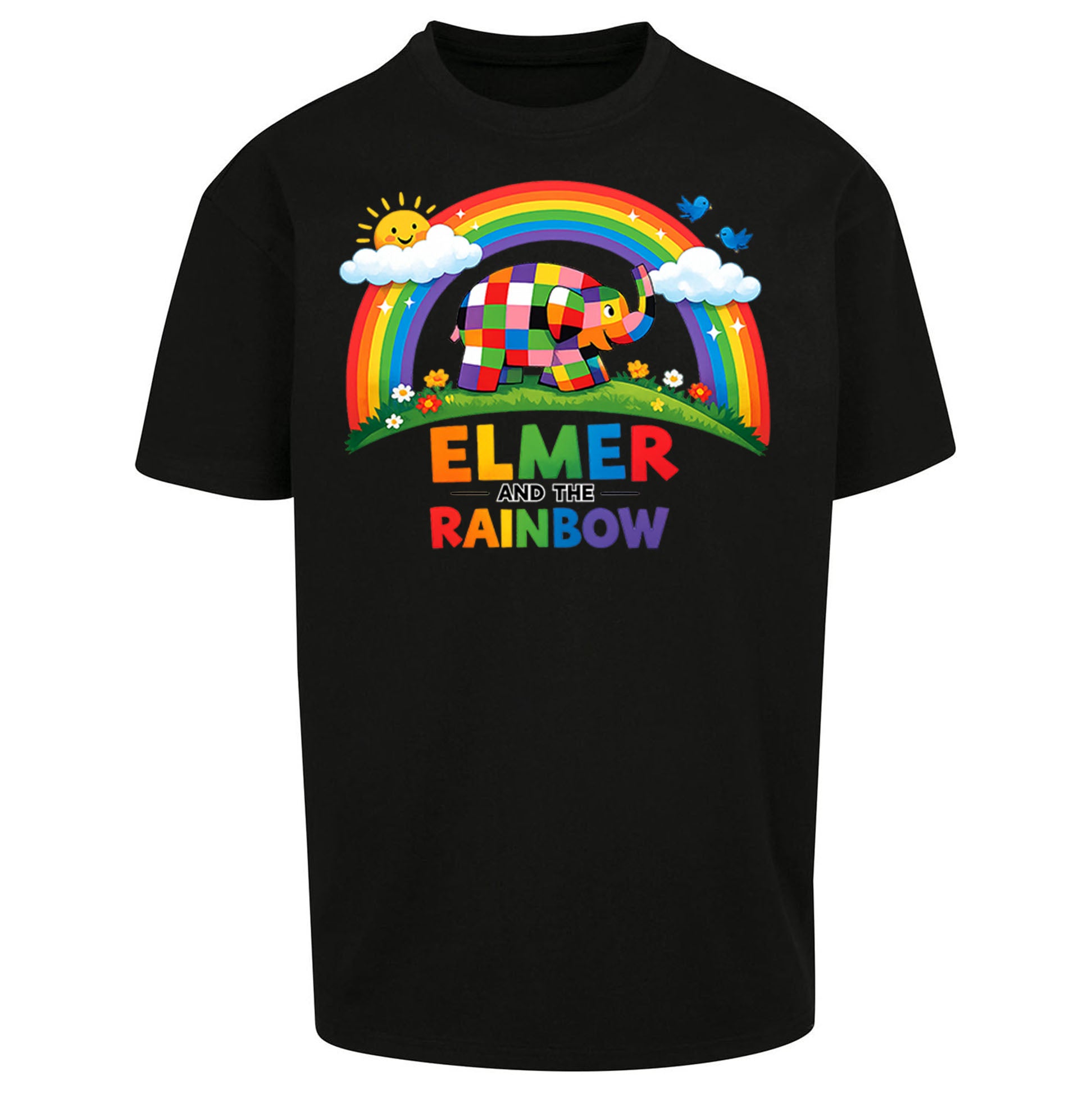 Elmer And The Rainbow Oversized T Shirt 