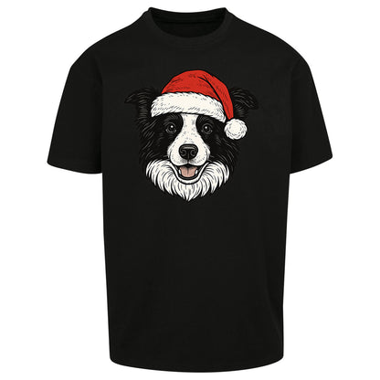 Border Collie Christmas Oversized T Shirt