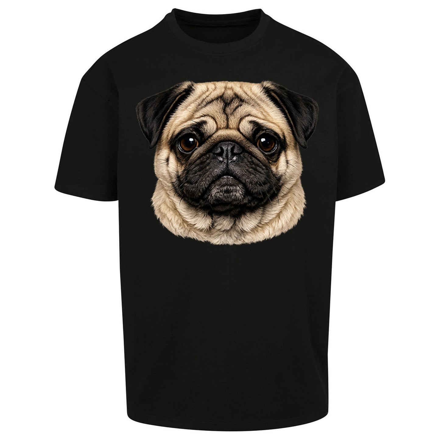 Pug Dog Face Oversized T Shirt