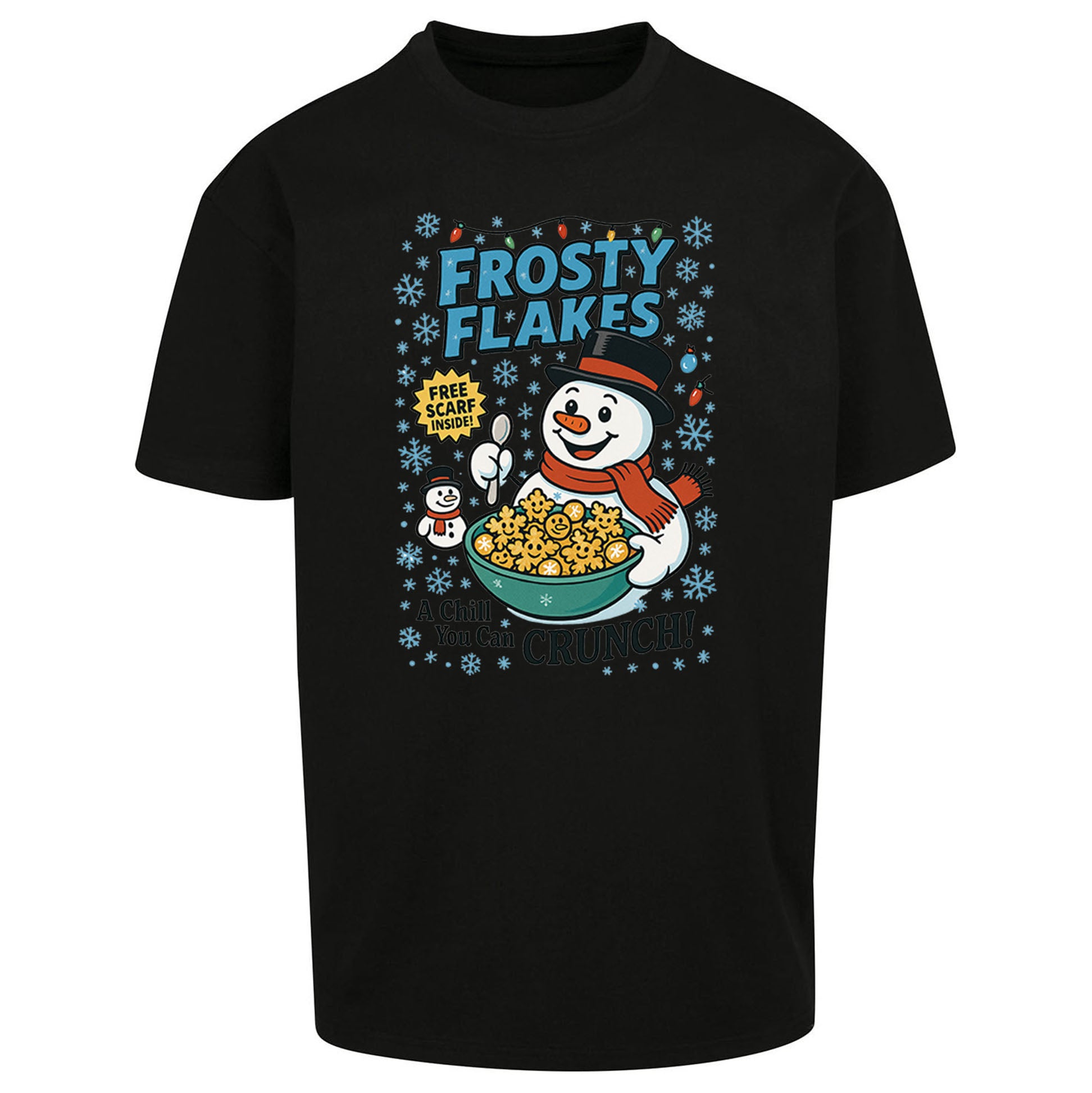 Snowman Christmas Oversized T Shirt 