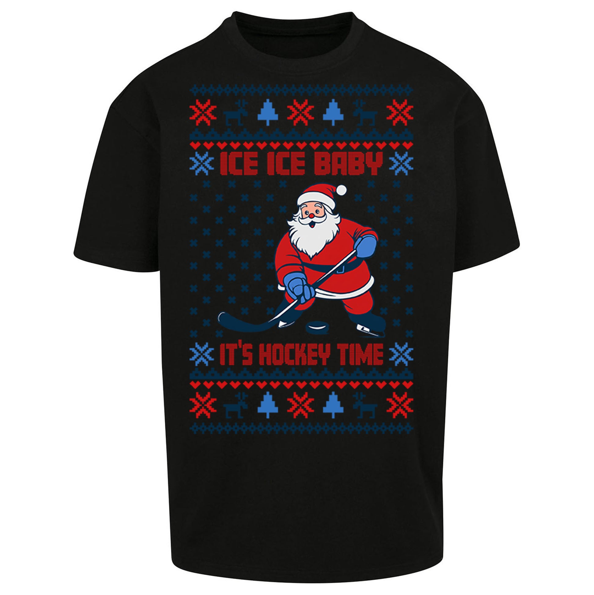 Hockey Christmas Oversized T Shirt