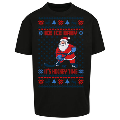 Hockey Christmas Oversized T Shirt