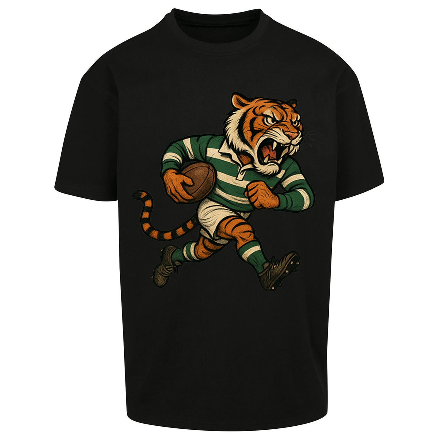 Retro Leicester Tigers Rugby Union Oversized T Shirt