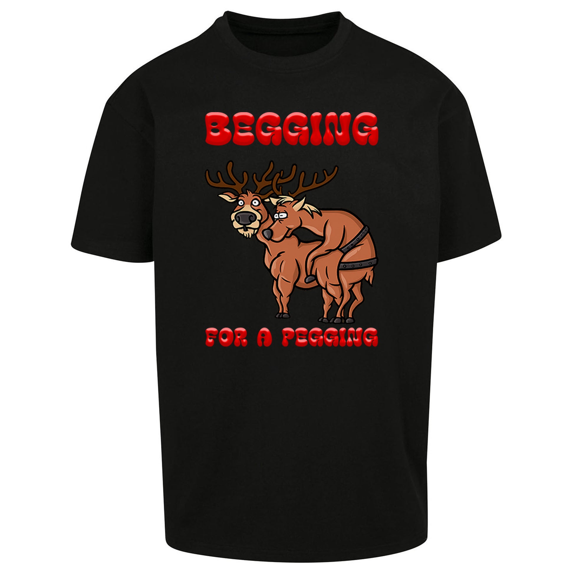Deer Christmas Oversized T Shirt