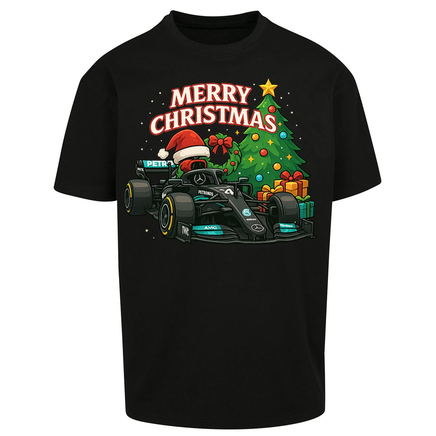 Mercedes F1 Christmas - Oversized T Shirt