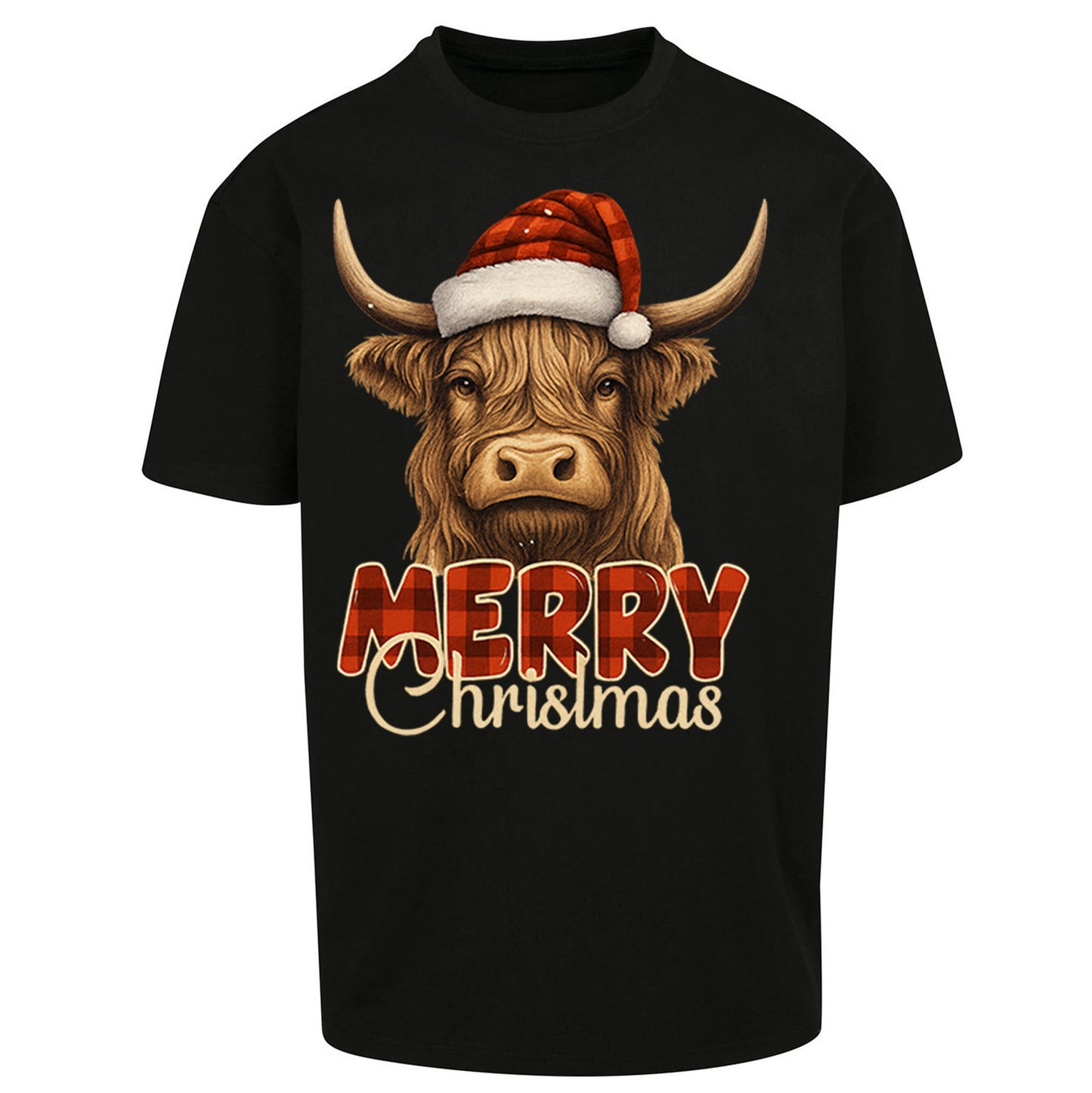 Highland Cow Christmas Oversized T Shirt