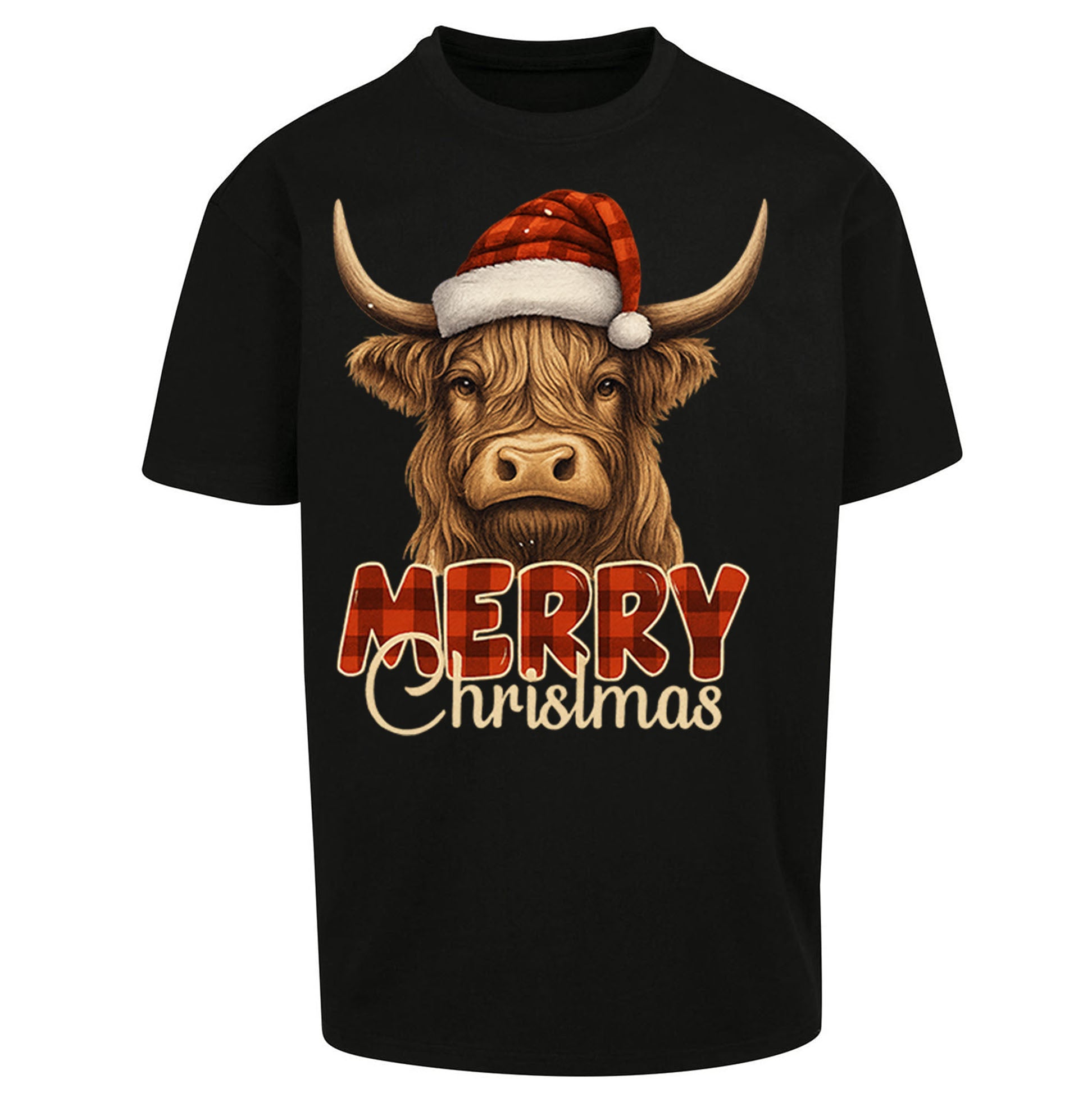 Highland Cow Christmas Oversized T Shirt
