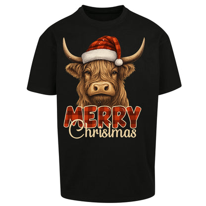 Highland Cow Christmas Oversized T Shirt