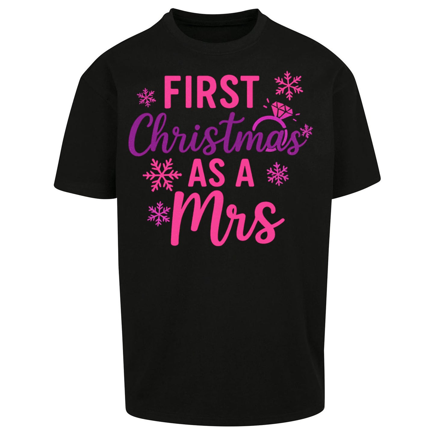 First Christmas As A Mrs Oversized T Shirt
