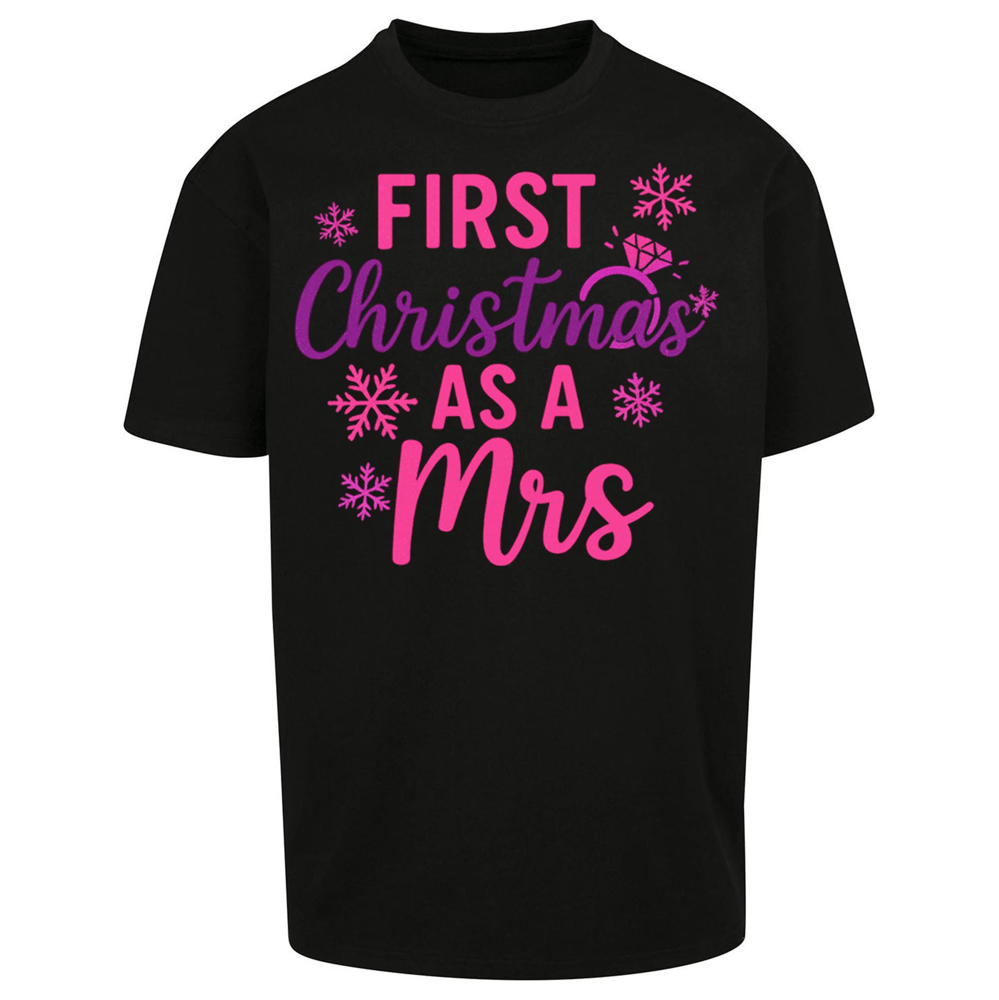 First Christmas As A Mrs Oversized T Shirt