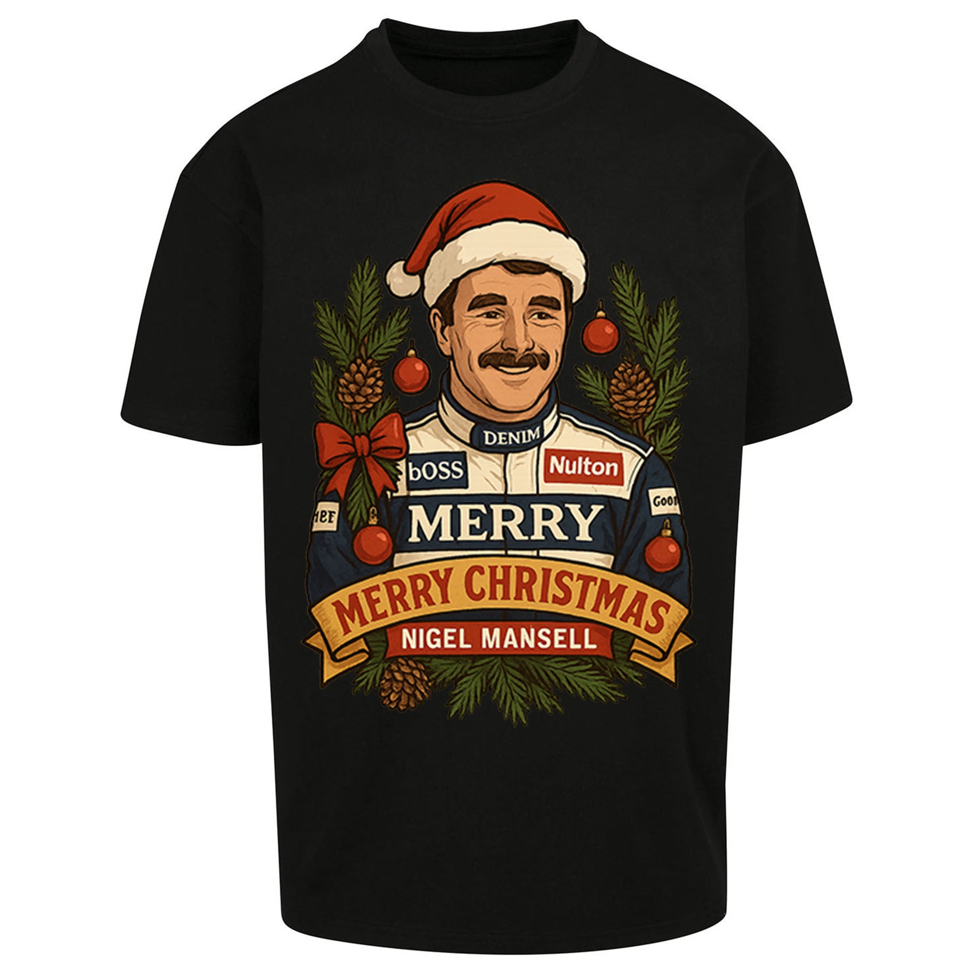 Nigel Mansell Christmas Oversized T Shirt