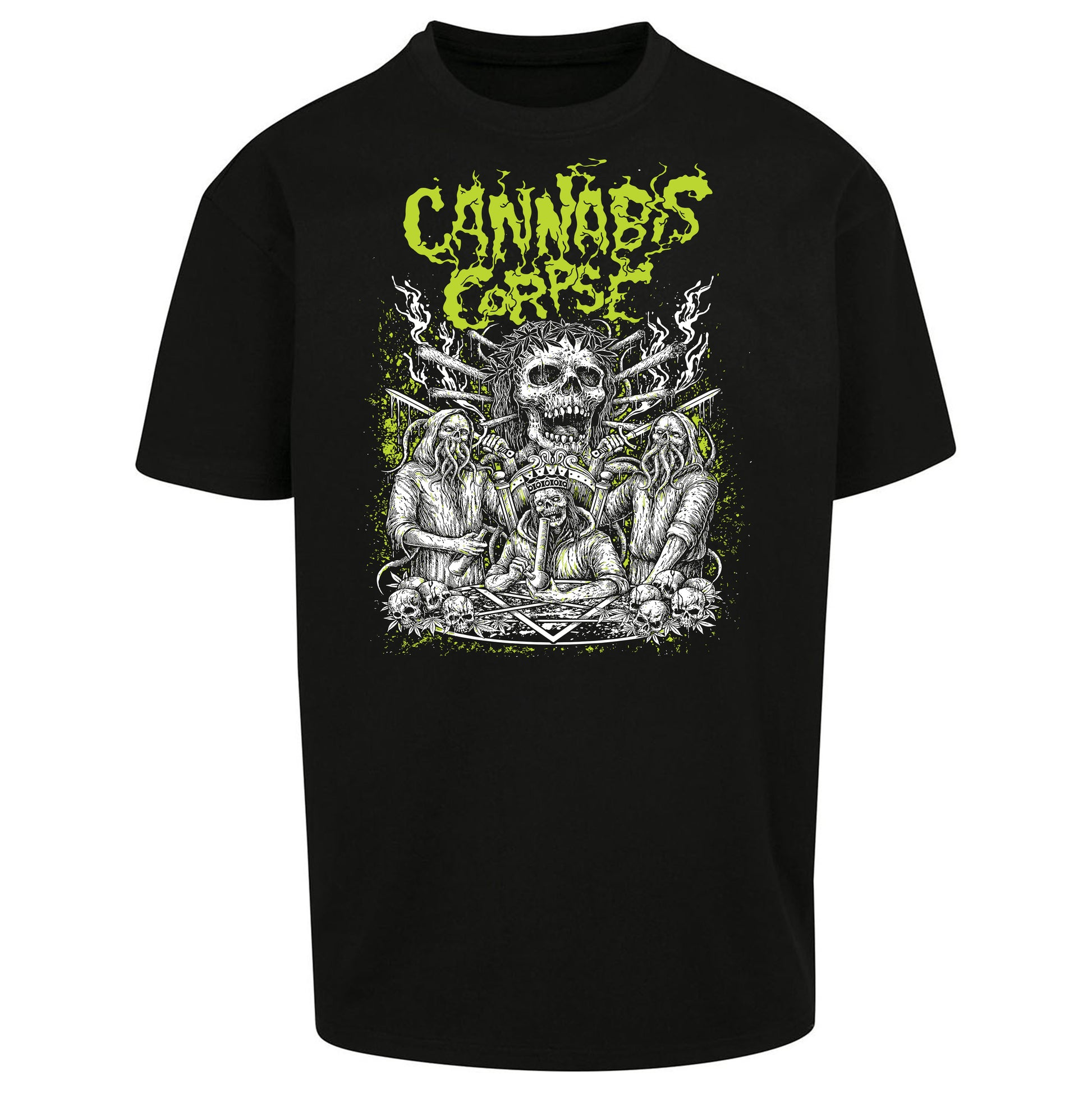 Cannabis Corpse Band Oversized T Shirt