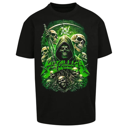 Metallica Green Skulls Oversized T Shirt