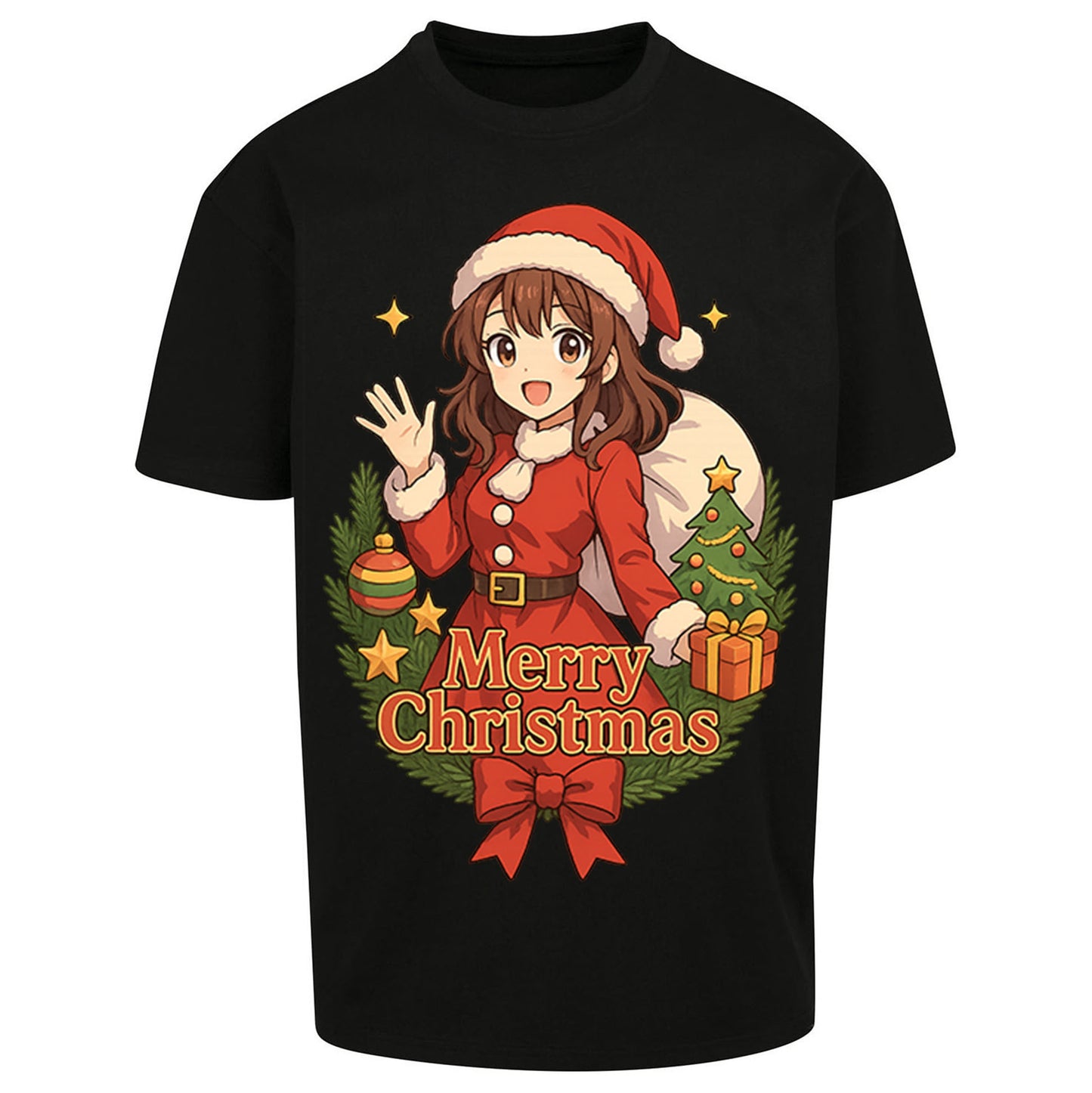 Anime Christmas Oversized T Shirt