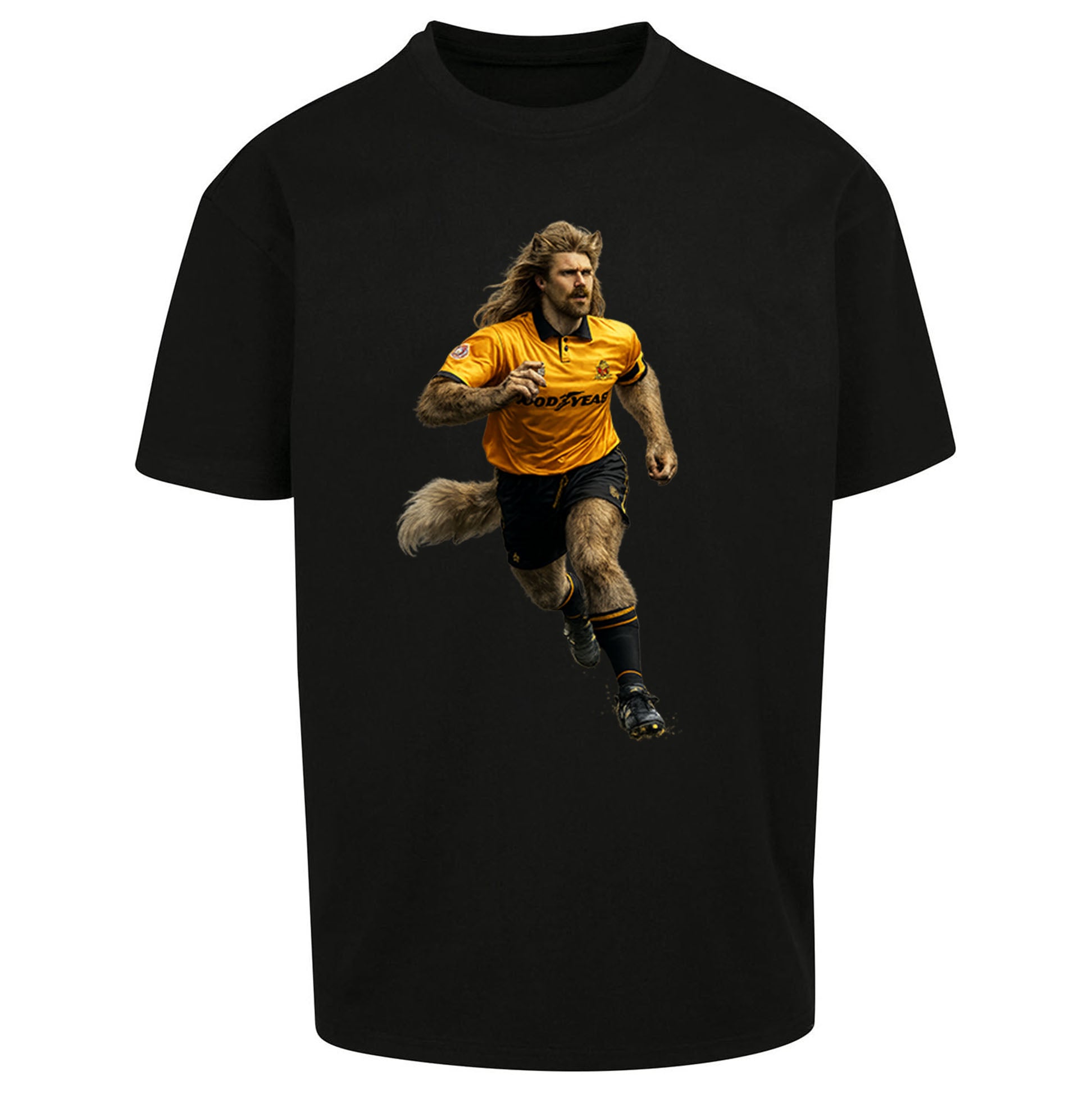 Retro The Wolf Wolves Football Oversized T Shirt