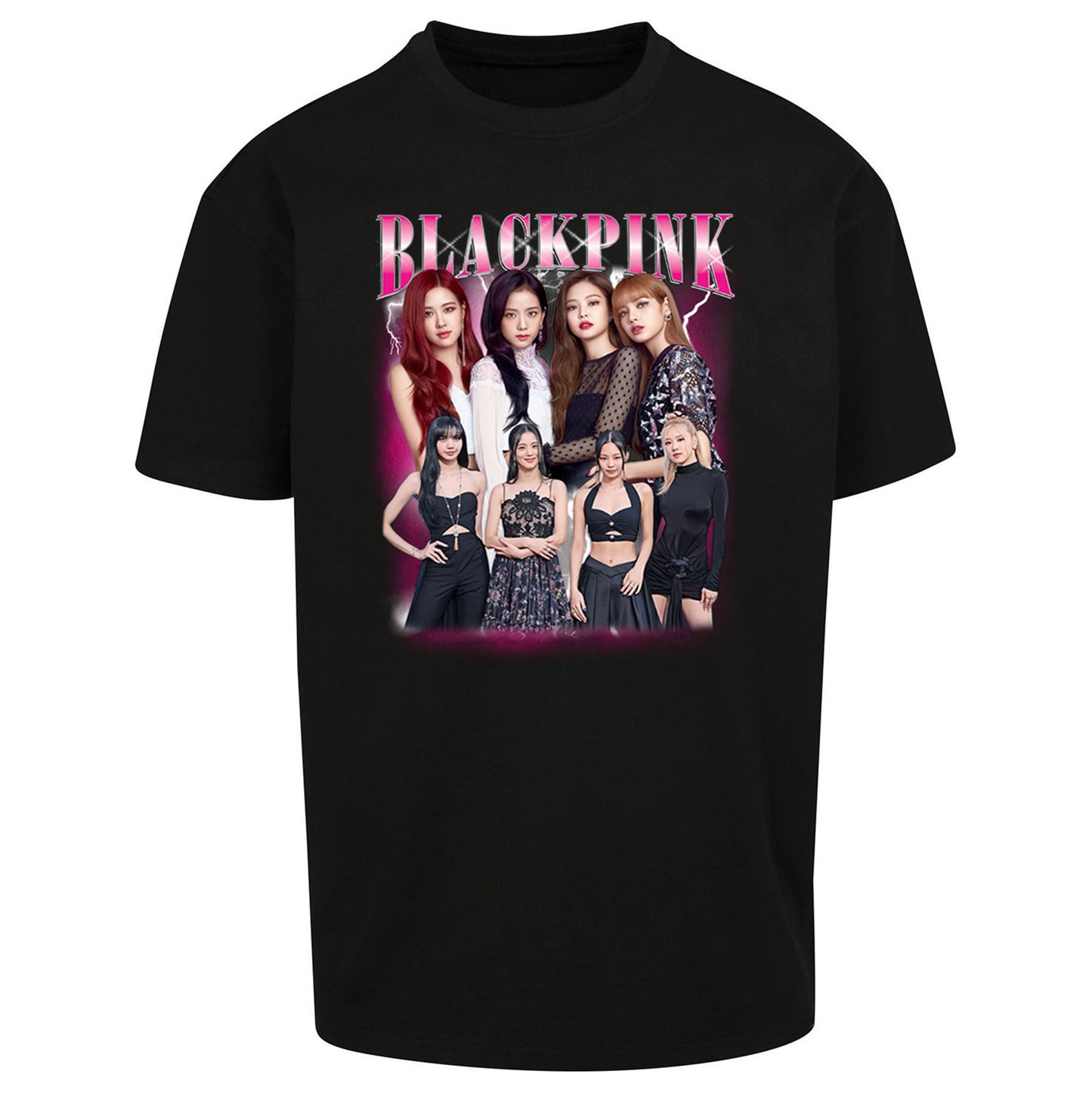 Black Pink Oversized T Shirt
