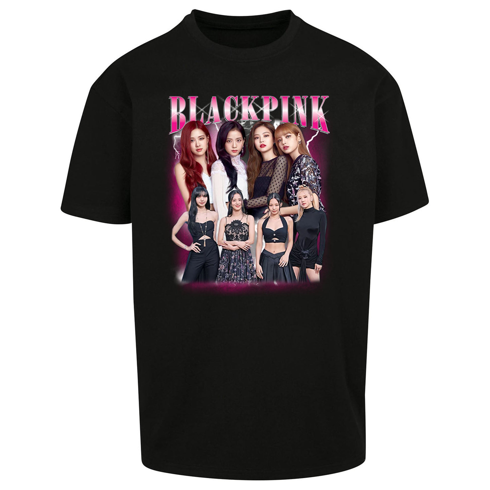 Black Pink Oversized T Shirt