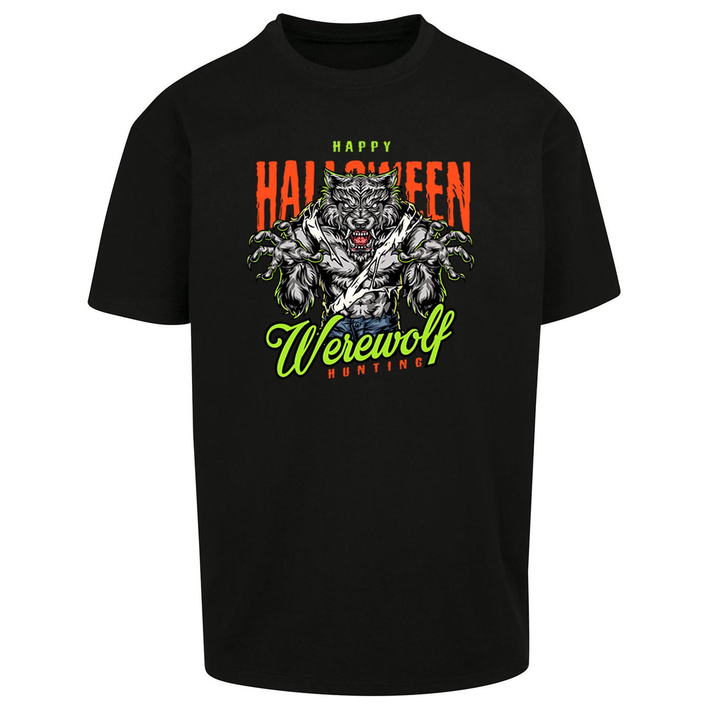 Halloween Werewolf Oversized T Shirt