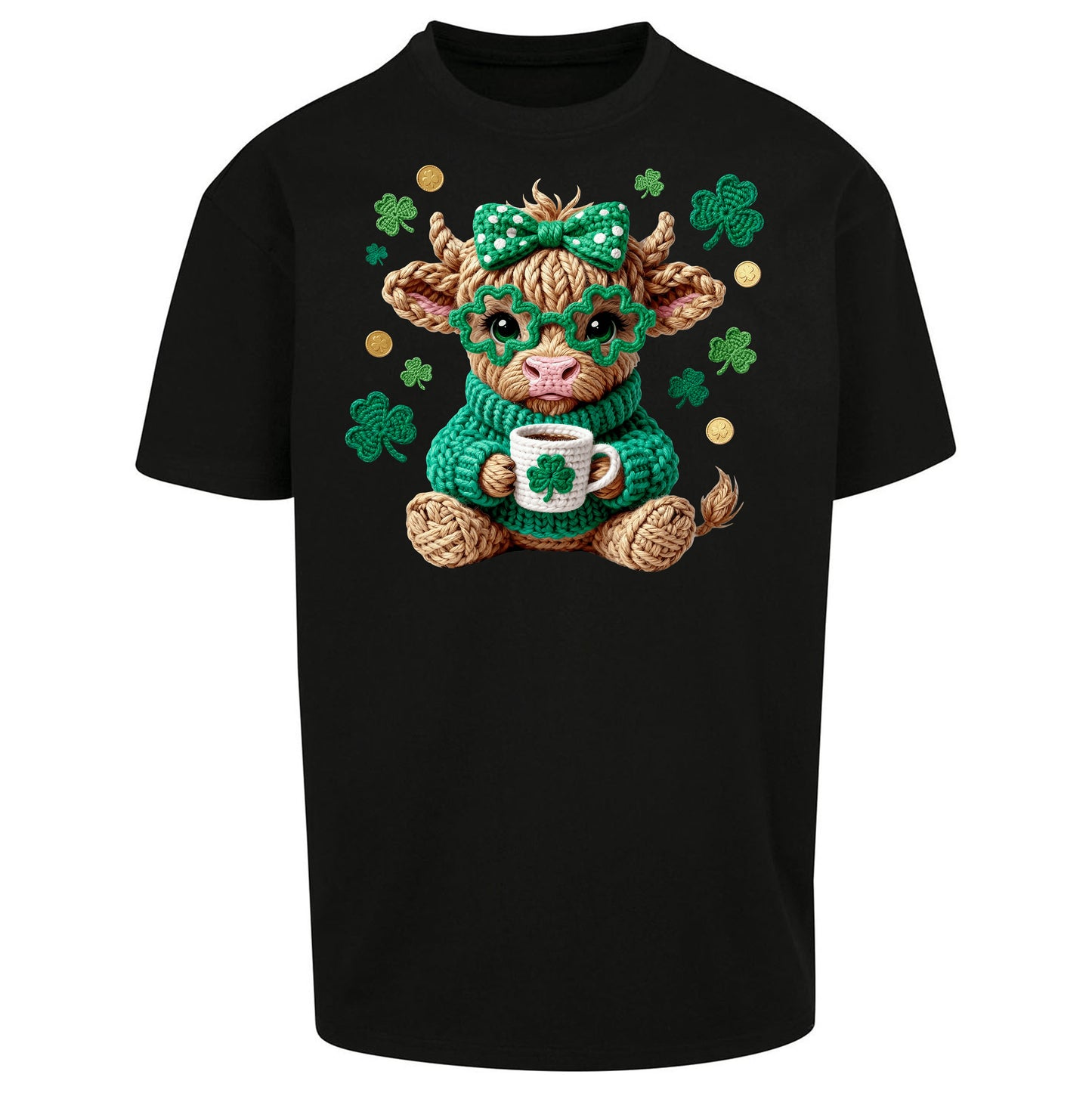 Cute Cow St Patrick Oversized T Shirt