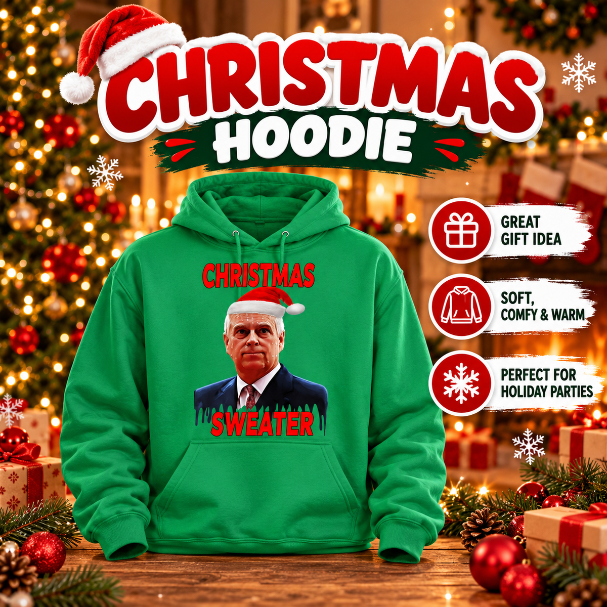 Andrew Mountbatten-Windsor Christmas Hoodie