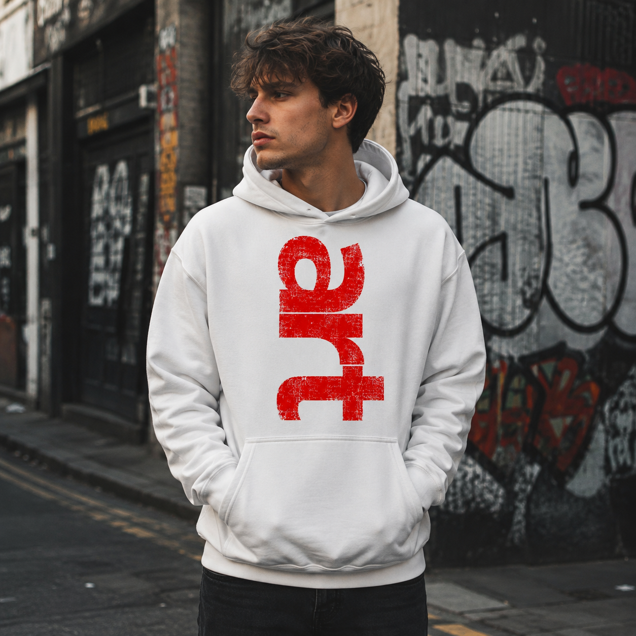 ART Hoodie Minimal Typography Modern Graphic Hooded Tops