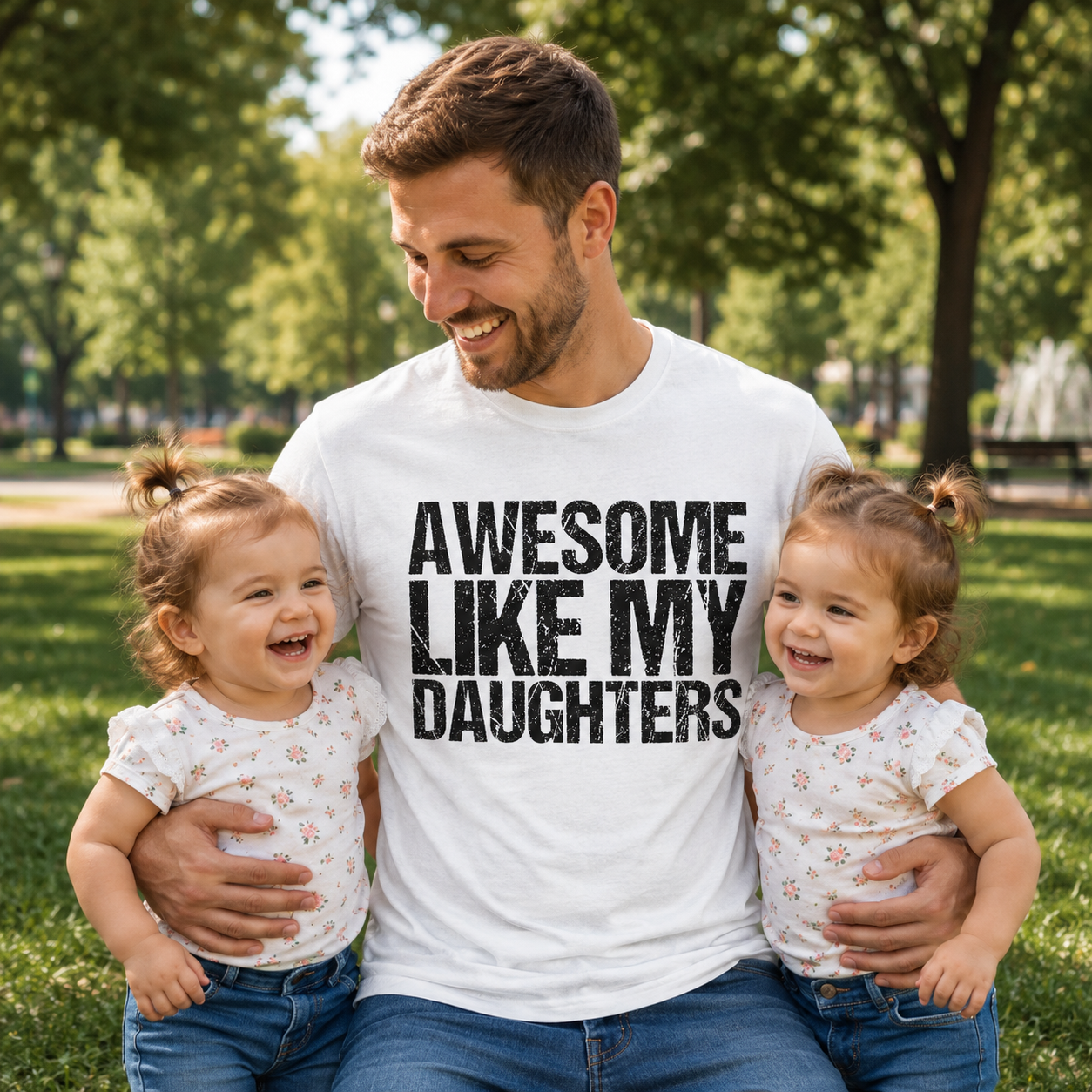 Awesome Like My Daughters Shirt, Daughters Father's Day Tee, Daughters Gift For Father, Daughters Gift For Dad, Dad Of Daughters Tee