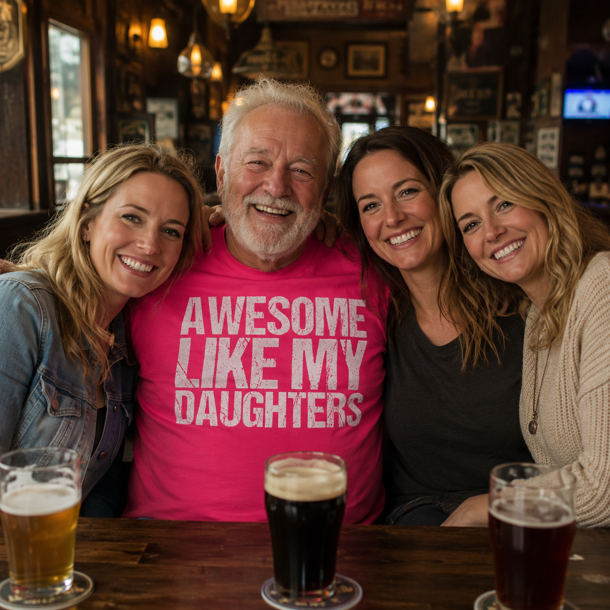 Awesome Like My Daughters Shirt, Daughters Father's Day Tee, Daughters Gift For Father, Daughters Gift For Dad, Dad Of Daughters Tee