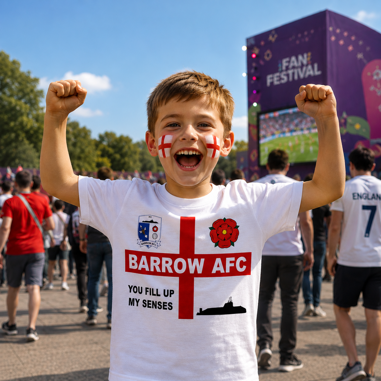 Barrow England World Cup Flag Football Shirt