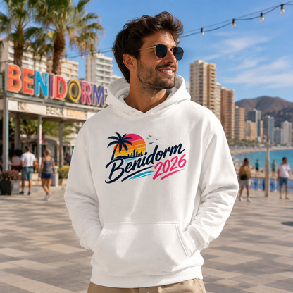 Benidorm 2026 Hoodie Matching Couples Girls Trip Lads Holiday Tops