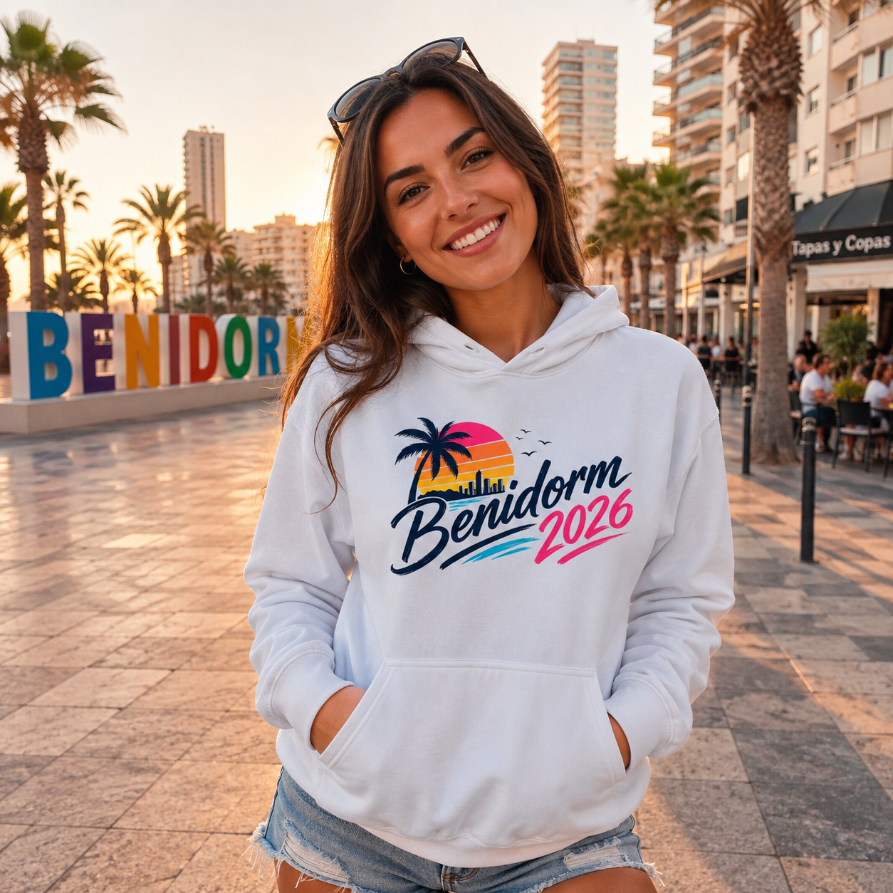Benidorm 2026 Hoodie Matching Couples Girls Trip Lads Holiday Tops