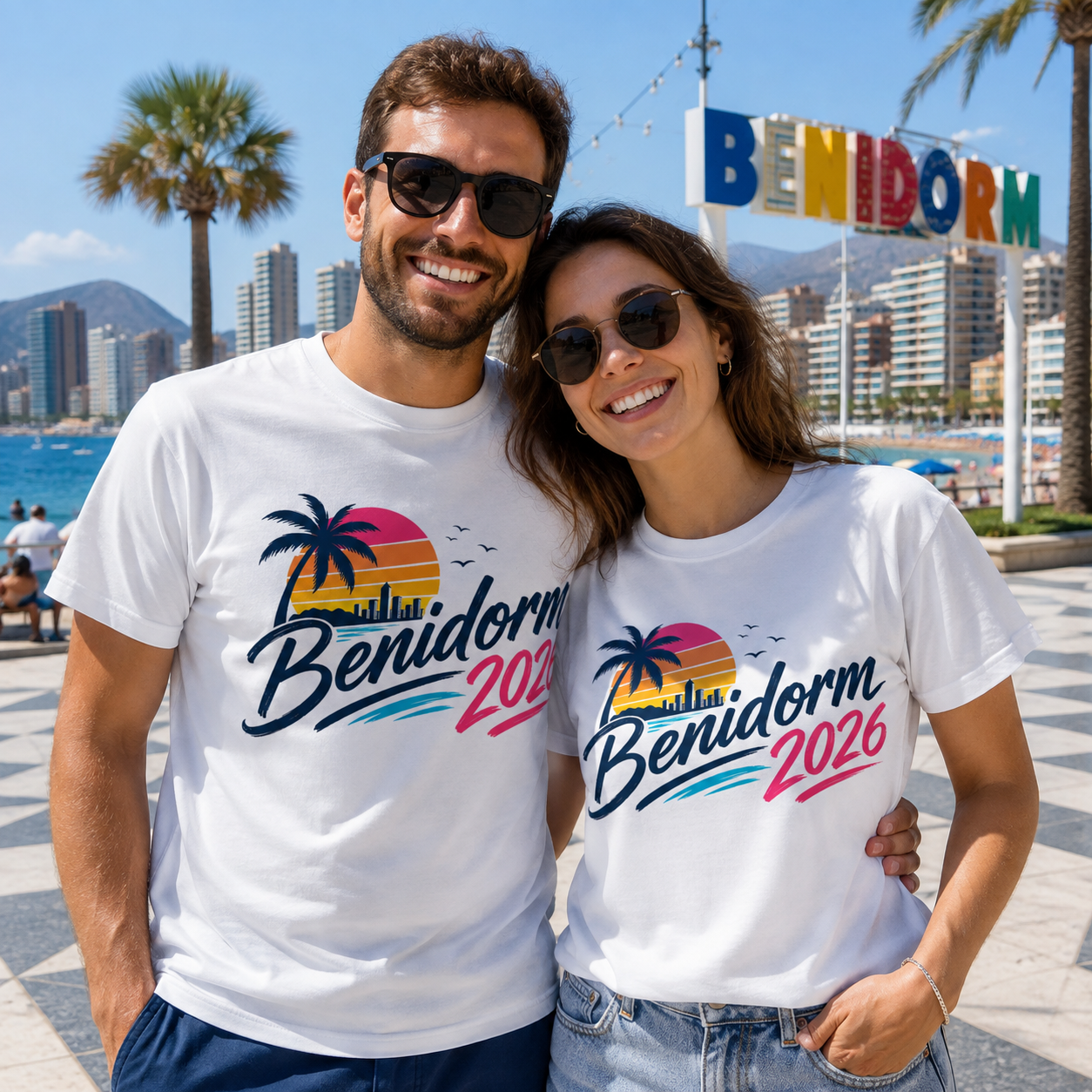Benidorm 2026 T Shirt Holiday Shirt Matching Couples Tee Girls Trip Shirt Lads Holiday Tee Vacation Top