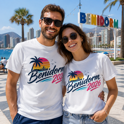 Benidorm 2026 T Shirt Holiday Shirt Matching Couples Tee Girls Trip Shirt Lads Holiday Tee Vacation Top