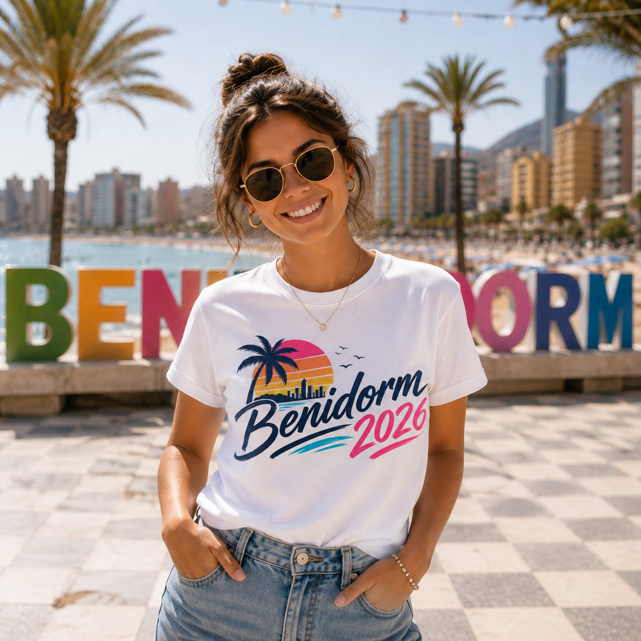 Benidorm 2026 T Shirt Holiday Shirt Matching Couples Tee Girls Trip Shirt Lads Holiday Tee Vacation Top