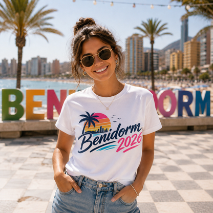 Benidorm 2026 T Shirt Holiday Shirt Matching Couples Tee Girls Trip Shirt Lads Holiday Tee Vacation Top