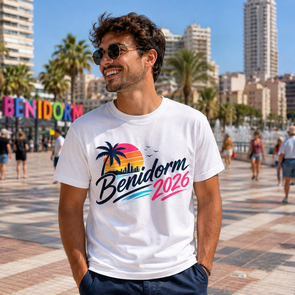 Benidorm 2026 T Shirt Holiday Shirt Matching Couples Tee Girls Trip Shirt Lads Holiday Tee Vacation Top