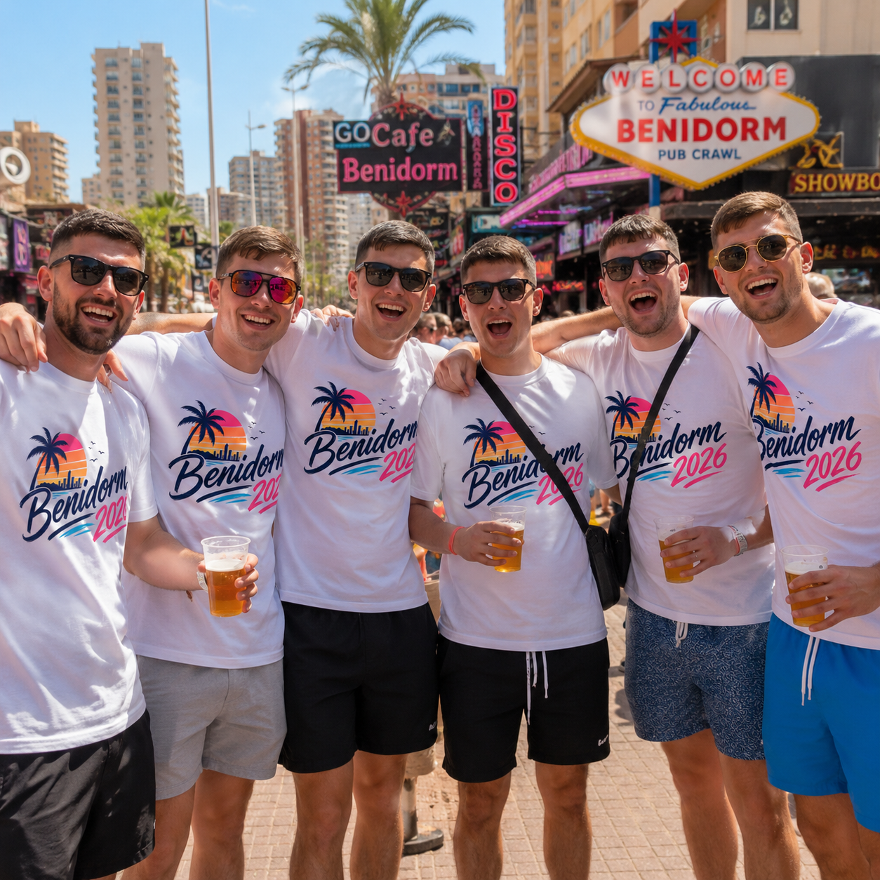 Benidorm 2026 T Shirt Holiday Shirt Matching Couples Tee Girls Trip Shirt Lads Holiday Tee Vacation Top