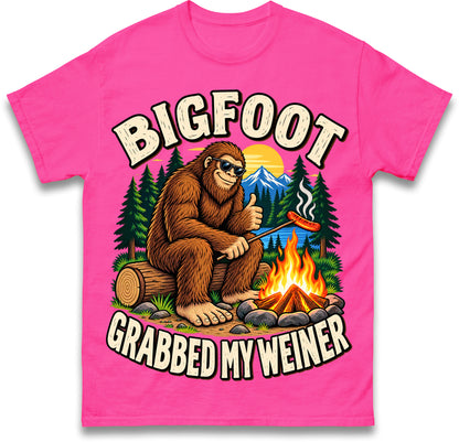 Bigfoot Grabbed My Weiner Shirt Campfire Shirt Bigfoot Shirts National Forests Camping Shirt Appalachia Silly T Shirt