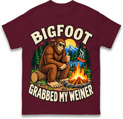 Bigfoot Grabbed My Weiner Shirt Campfire Shirt Bigfoot Shirts National Forests Camping Shirt Appalachia Silly T Shirt