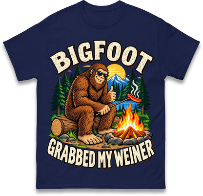 Bigfoot Grabbed My Weiner Shirt Campfire Shirt Bigfoot Shirts National Forests Camping Shirt Appalachia Silly T Shirt