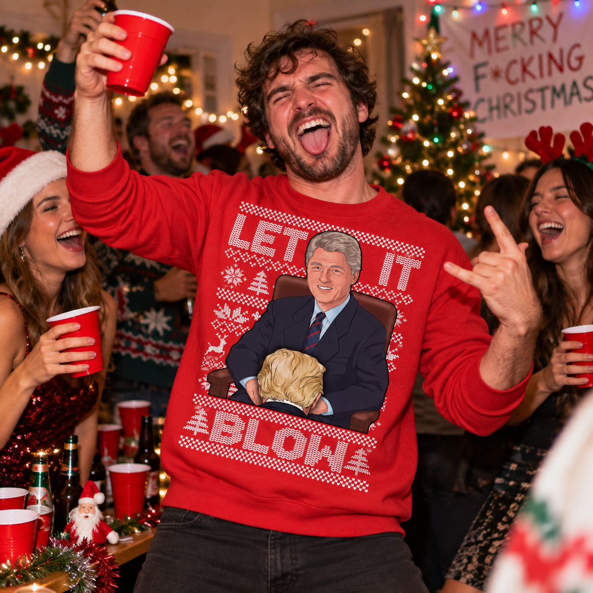 Bill Clinton Christmas Jumper