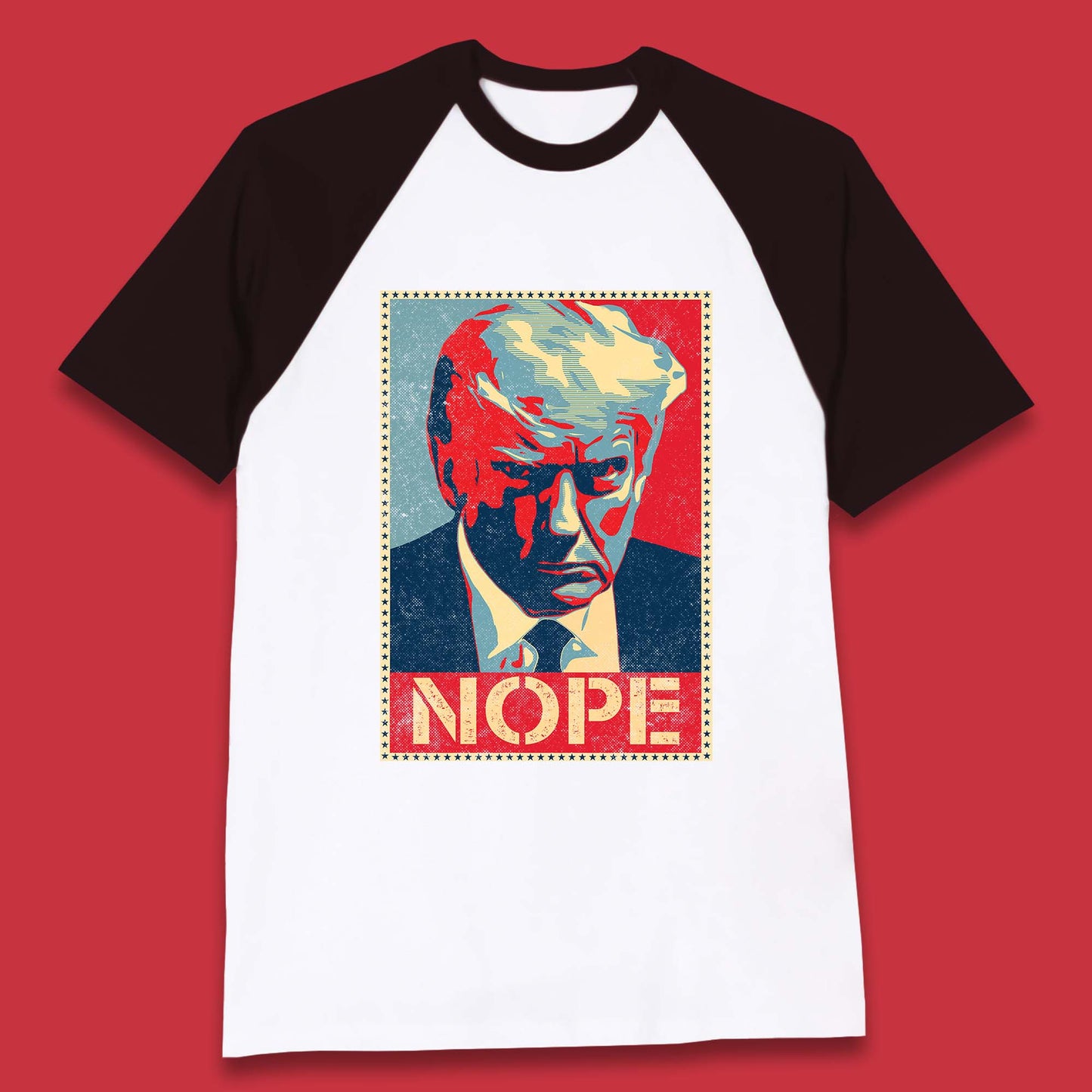 Donald Trump Nope Mugshot Funny Political Obama Hope Anti Trump Baseball T Shirt