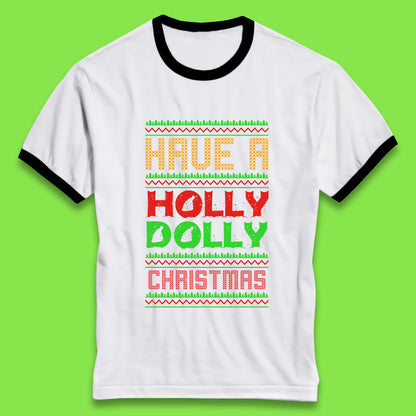 holly dolly christmas ringer t shirt
