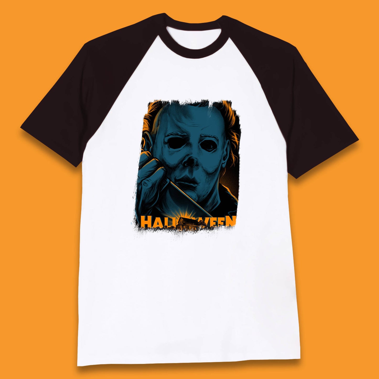 Halloween (1978) Poster Slasher Film Michael Myers Halloween Horror Thriller Movie Character Baseball T Shirt