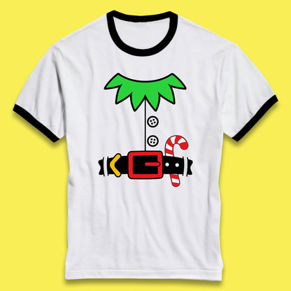 christmas elf costume ringer t shirt