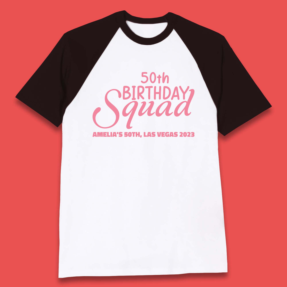 Personalised Birthday Squad Custom Birthday Year Your Name City And Year Birthday Party Baseball T Shirt