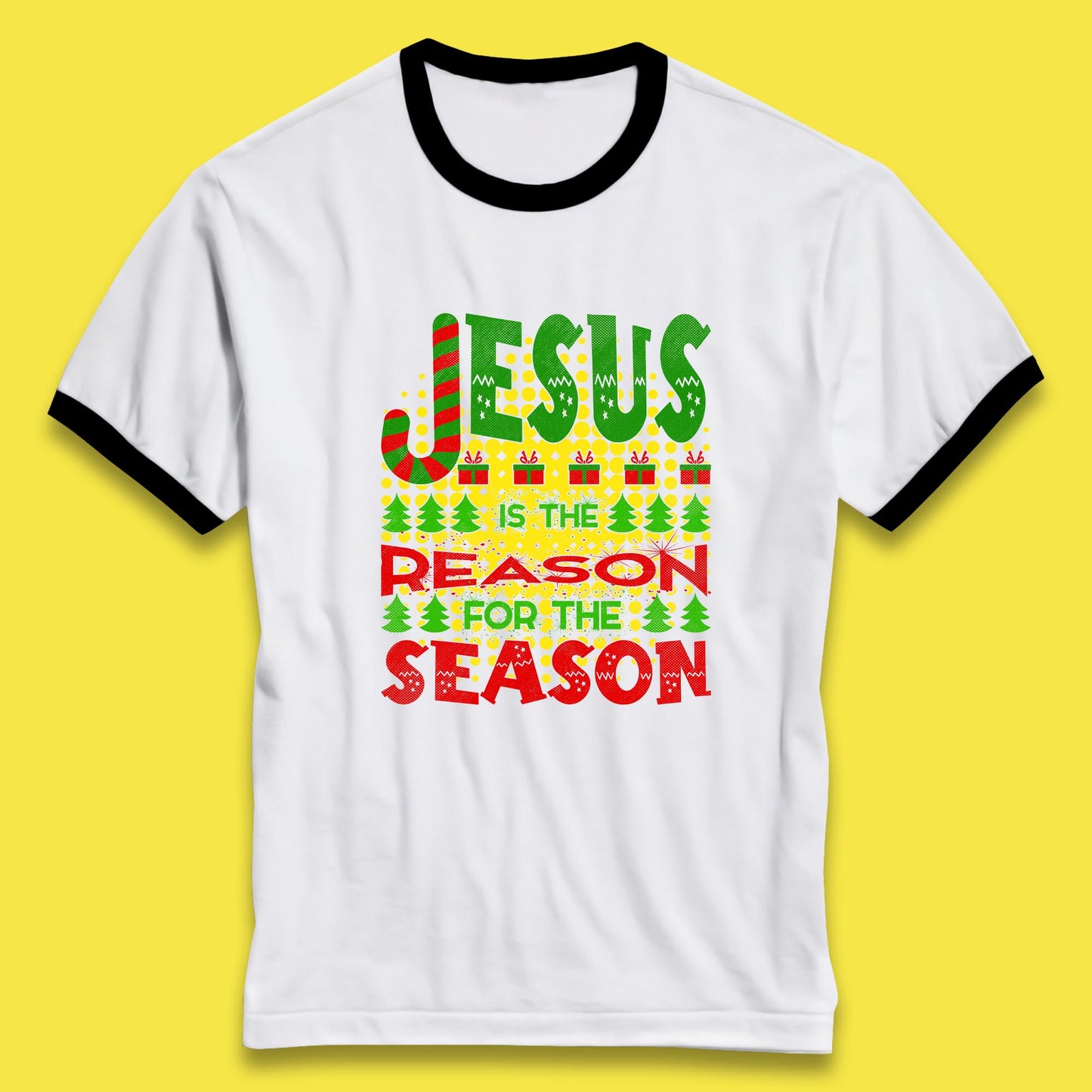 christmas jesus ringer t shirt