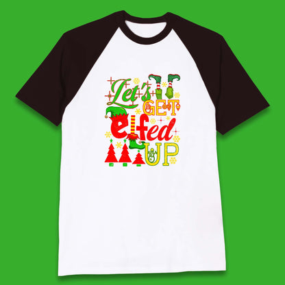 elf christmas baseball t shirt
