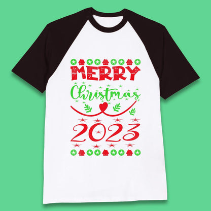 Merry Christmas 2023 Winter Holiday Xmas Festive Celebration Baseball T Shirt